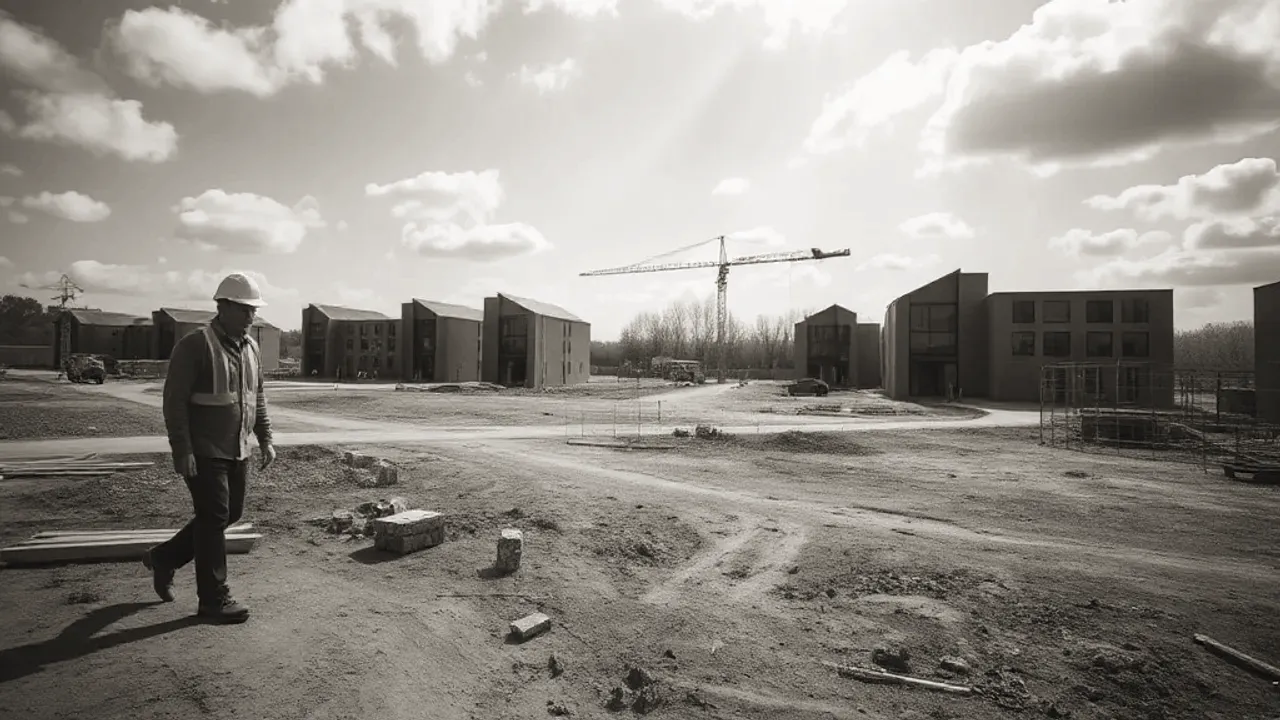 The site involved in Building regulations drawings, near Walsall, seen from a distance
