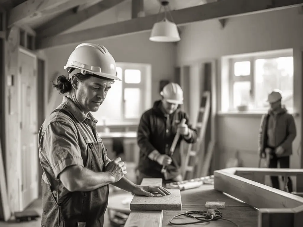 Two professionals working on bungalow remodel near Walsall