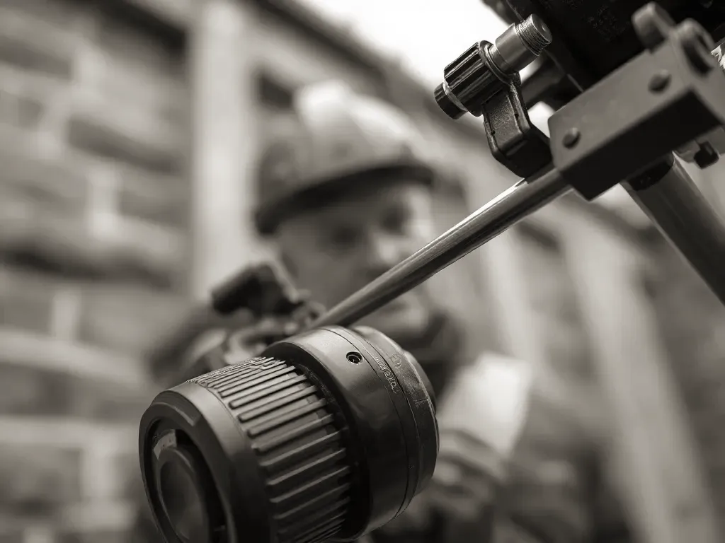 Equipment used for hip-to-gable conversion, photographed close up